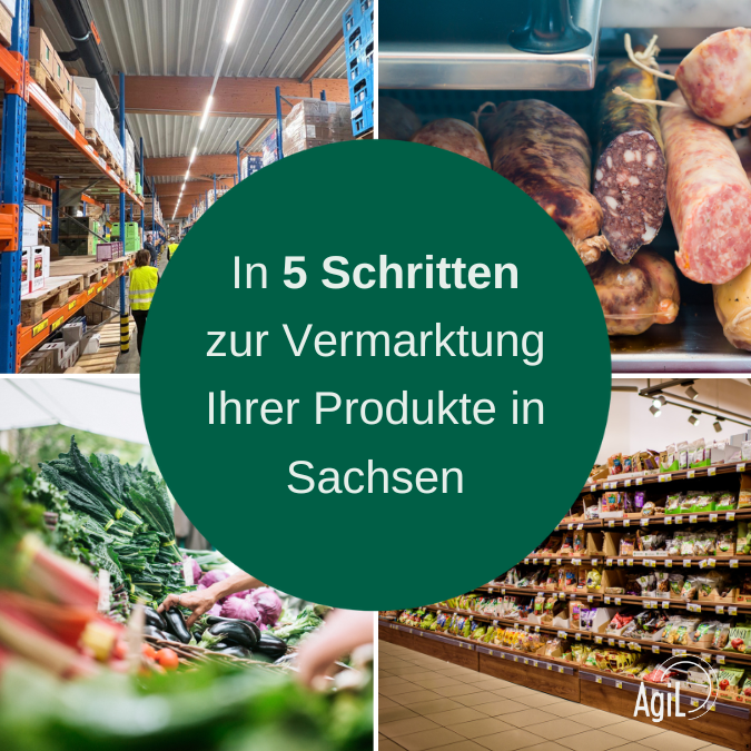 Der Weg in den sächsischen Handel, Lebensmittelhandel, Großhandel, Sachsen, Verarbeiter, Verarbeitung, Kennzeichnung, Vermarktung, AgiL Sachsen, Beratung, Wertschöpfungsketten, Landwirtschaft, Fördermittel, Handel, Einzelhandel, Regional, Lebensmittel